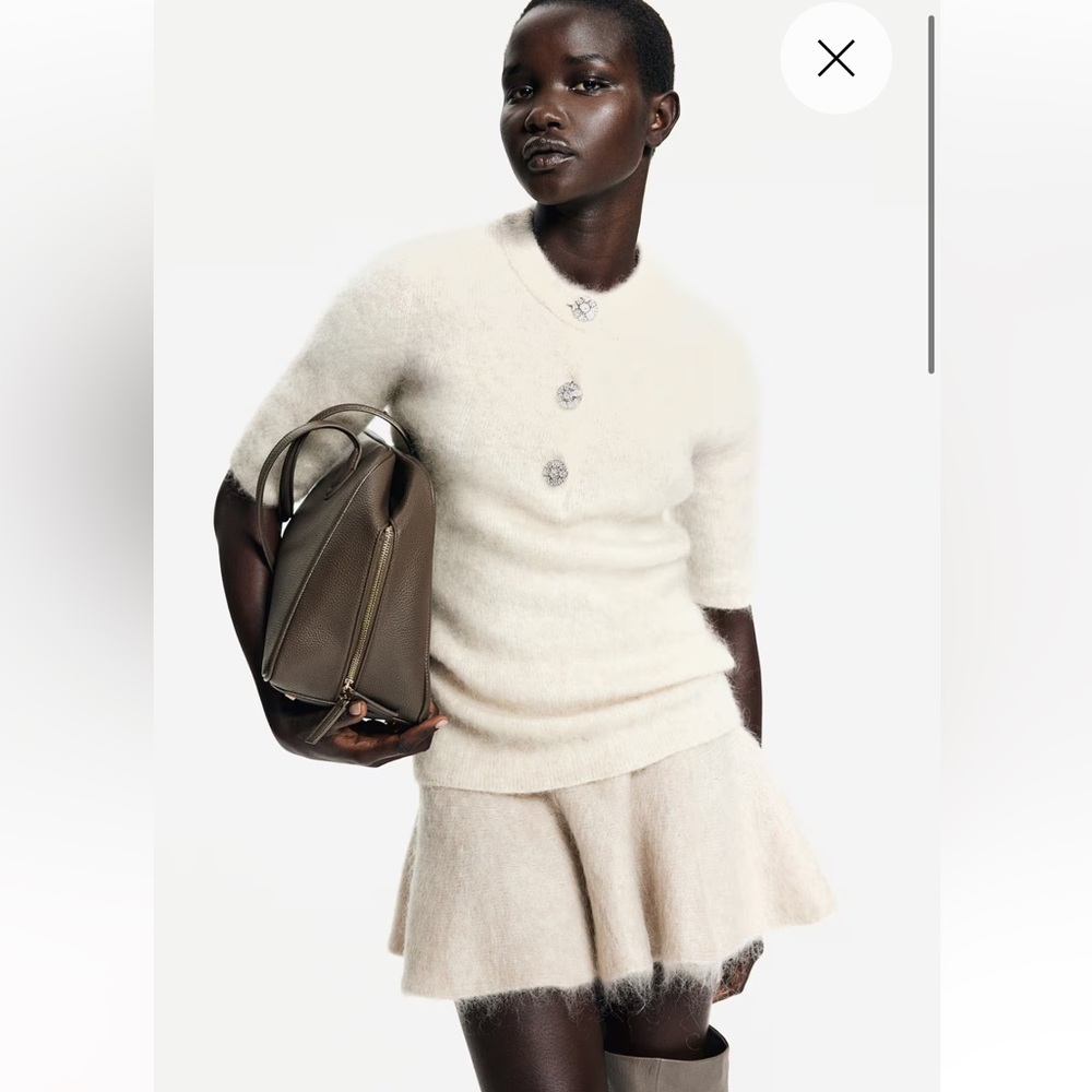 MOHAIR-BLEND RIB-KNIT TOP & SKIRT